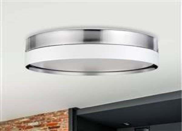Buy cheap PVC LED Drum Ceiling Lamp Shade 45*16.5cm TC White Chrome from wholesalers