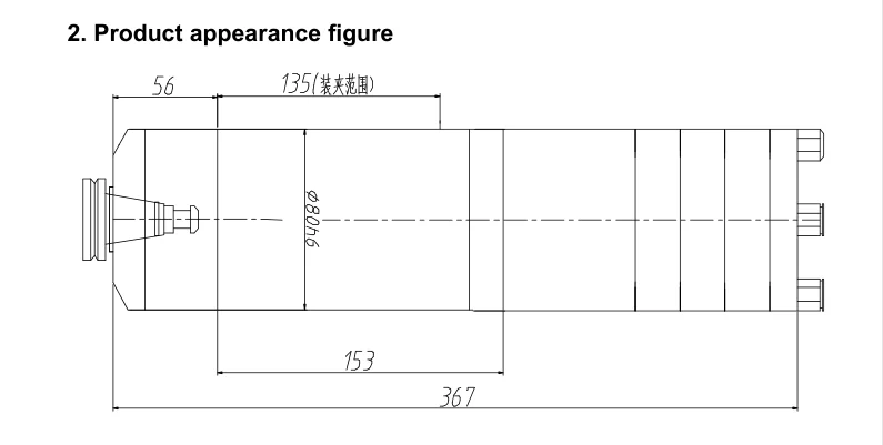 2.2KW ATC Spindle Motor Water Cooled ISO20 For CNC Router Machine