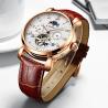 Buy cheap Genuine Leather Mens Winner Automatic Mechanical Watch Moon Phase Automatic Movement Mechanical Watch from wholesalers