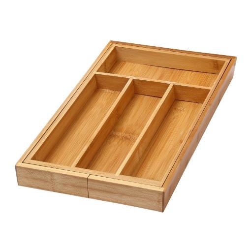 Buy cheap 4 Compartment Bamboo Kitchen Drawer Organizer For Storage Trays / Utensil Tray from wholesalers