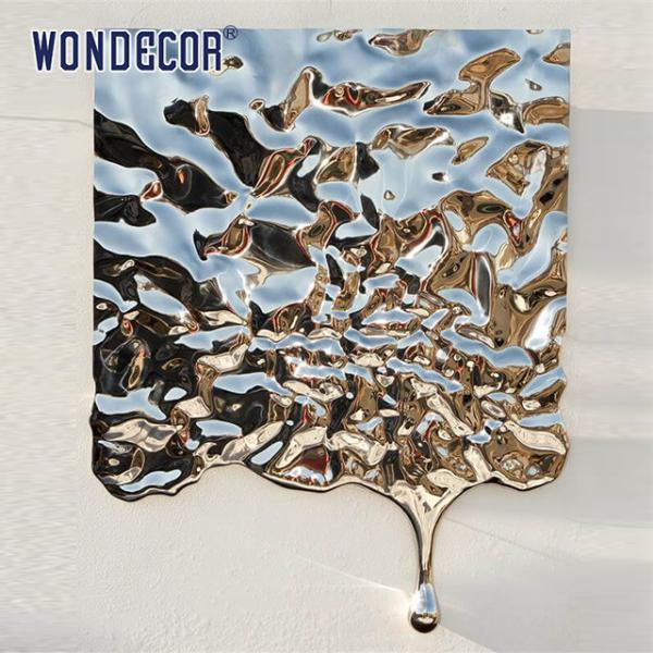 Buy cheap Indoor Metal Wall Art Sculpture Flowing Water Droplets Water Ripple Plate Stainless from wholesalers