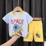 100% Cotton Summer Children's Outfit Sets Short Sleeve T-shirt Set