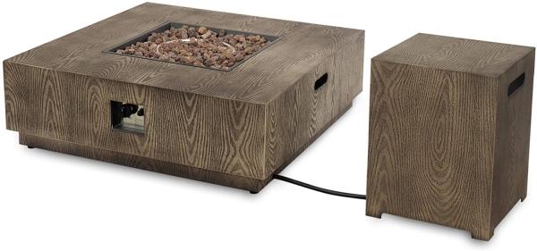 Buy cheap 40'' Square Brazier With Tank Rack Outdoor Natural Gas Firepit Concrete from wholesalers
