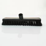 Hard Bristle Deck Brush Steel Handle Heavy Duty Push Broom For Tough Cleaning