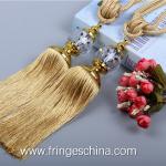 Delicate custom long tassel fringe trimming for curtain attractive tieback