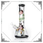 Wholesale Art Bong 7MM Glass Cool Smoking Pipes Rick And Morty On Glass Water