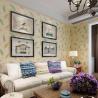 Buy cheap Natural Green Plants Pattern Suede Wallpaper Fashion Wallcovering Distributors from wholesalers