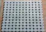 White Carrara Octagon Natural Stone Mosaic Tile 2" X 2" High Density , Low Water