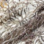 African Bridal Beaded Glitter Lace Fabric 140cm Width Embroidery