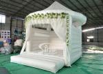 5x4 Inflatable Wedding White Bouncy Castle With Flower Decoration For Wedding