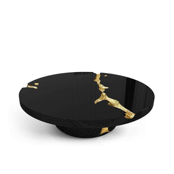 Buy cheap Black Modern Coffee Table Round Marble Top Nordic For Living Room Decor from wholesalers