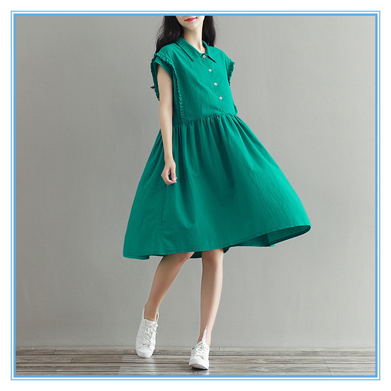 Fashion Loose Style Casual Women Plus Size Dresses Fat Girls Clothing