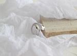 Lanciashow 925 Pure Silver Fine Jewelry Opening Ring Smooth Surface Water Drop