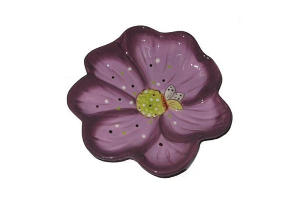 Buy cheap Embossed Hand Painted Ceramic Candy Dish , Flower Shaped Ceramic Trinket Dish from wholesalers