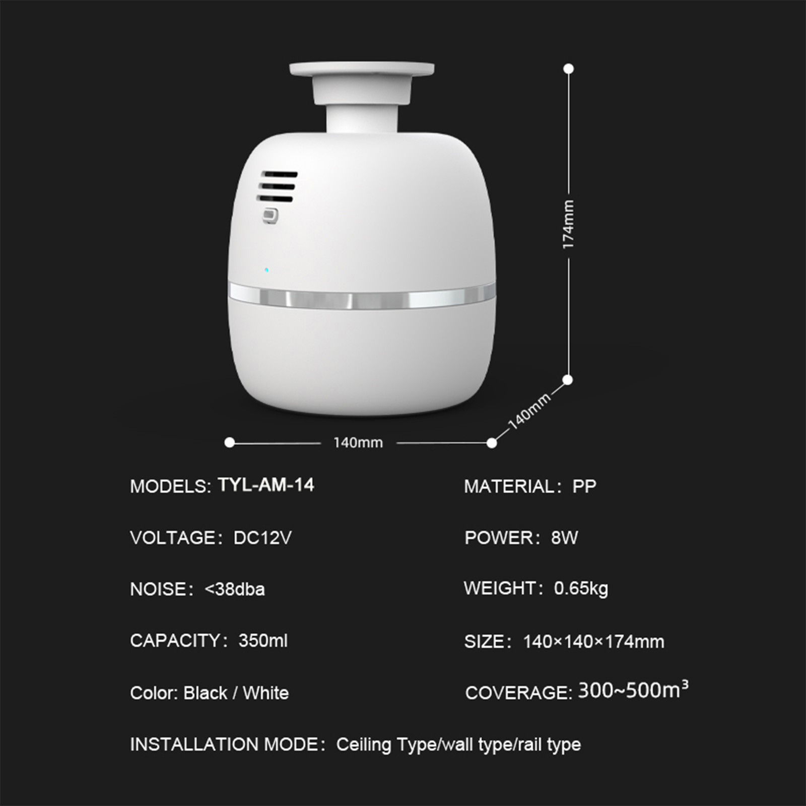 350ML Electric Fragrant Essential Oil Diffusers Aromatherapy Essential Equipment
