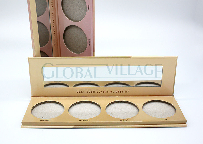 Makeup Empty Color Palette Customized C2S Paper 4 Pans Blush And Bronzer Palette