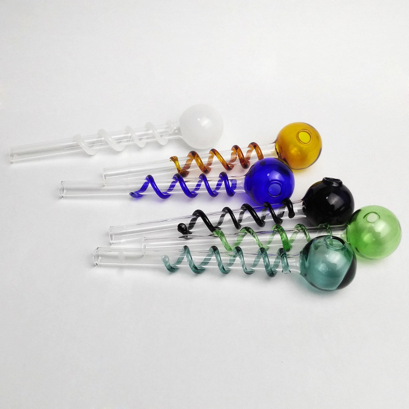 Beautiful Colorful Glass Smoking Pipe Round Shape 5.5 Inch Length