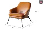 Unfolder Metal Feet 0.4cbm PU Leather Leisure Chair With Armrests