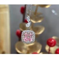 Buy cheap 1.63ct Pink Cushion Cut Laboratory VS Diamond Necklace 18k White Gold Customize product