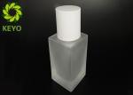 30ml Frosted Square Glass Foundation Bottle With White Pump And Cap