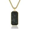 Buy cheap Rectangle Men's Forged Carton Fiber Pendant Stainless Steel Plated Cross 14k Gold Necklace from wholesalers