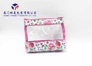 Wholesale Leather Makeup Bag White PU Leather With Customized Printing Super Clear PVC Window from china suppliers