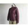 Buy cheap Polished Sliver Pu Leather Jacket Womens With Quilting Burgundy Tw75948 from wholesalers