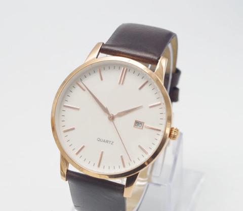 Buy cheap Brown Leather Strap Watches Ultra Thin Waterproof Watch Couple Japan Movt Quartz from wholesalers