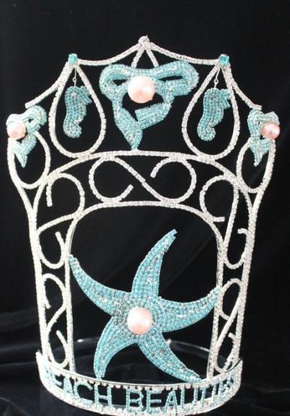 Buy cheap Starfish crowns summber pageant crowns and tiaras wholesale rhinestone crowns tiaras crystal custom crowns in china yiwu from wholesalers