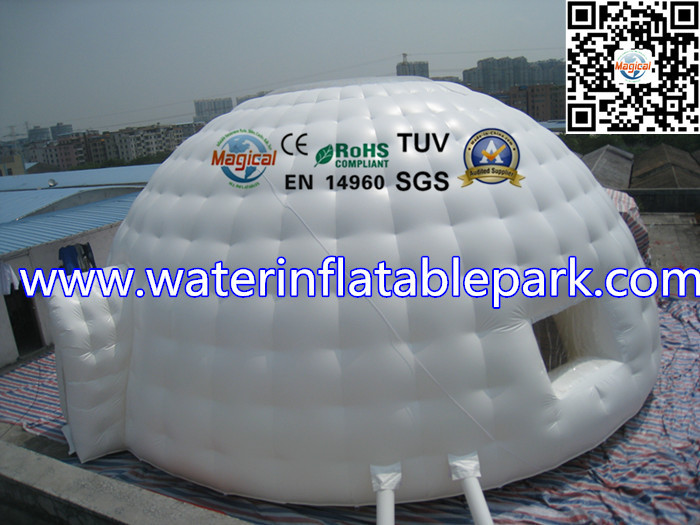 10m dia Inflatable Igloo Tent With Clear Top Roof , Inflatable Dome Tent