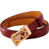 Buy cheap Vintage Fake Leather Belt 100cm Gold Solid Color Automatic Buckle Belt from wholesalers