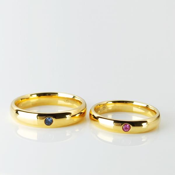 Buy cheap Any Occasion Rubby Sapphire 0.04ct 18k Gold Wedding Rings from wholesalers