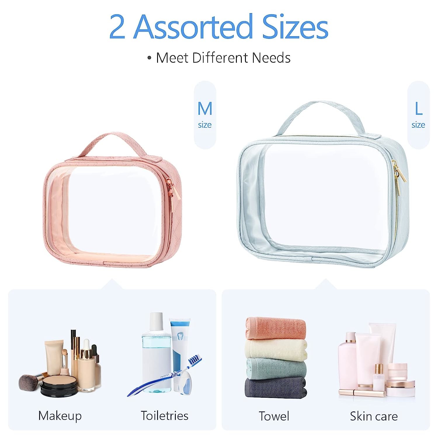 Clear Waterproof Shockproof Durable Toiletry Bag With Handle