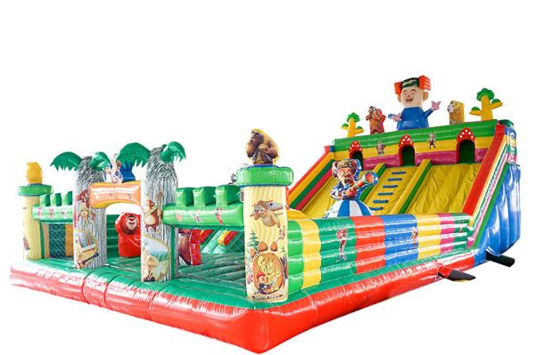 Buy cheap Bear Haunted Big Slide Inflatable Castle Continuous fan inflation from wholesalers