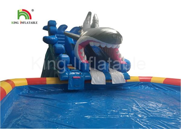 Buy cheap Grey Megalodon Adult & Kids Inflatable Water Parks With Slide For Outdoor from wholesalers