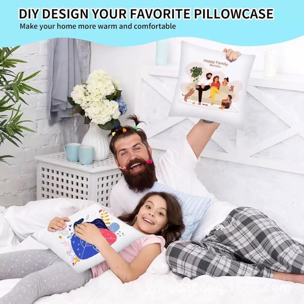 Customized Plain Blank White Sublimation Pillow Case Blanks Heat Transfer Sublimation Cushion Cover