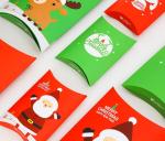 Custom Panton Pillow Christmas Packaging Boxes White Coated Paper Material