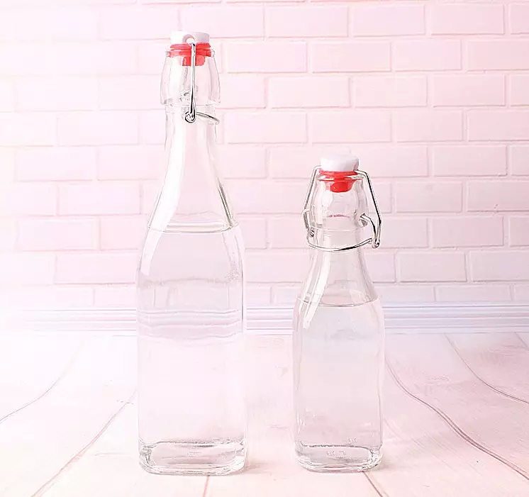 Glass Bottle Sealing Type Cork 150ml 250ml 500ml 1000ml Round Shape Swing Top Wine Whiskey Bottles