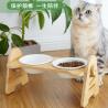 Buy cheap Ceramic Wooden Inclined Cat Food Bowl Double Sustainable ODM from wholesalers