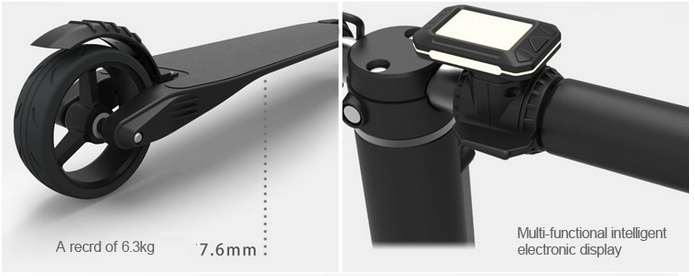 5 Inch 24V 350W 2 Wheel Foldable Electric Scooter With Samsung / Lg Lithium Battery