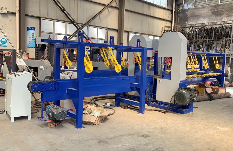 CNC Wood Saw Machine Twin Vertical Band Saw Machine Wood Cutting Log Sawmill For Sale