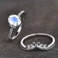 Buy cheap Glamour Hot Fashion Natural Rainbow Moonstone Women 925 Sterling Silver Jewelry product