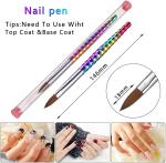 100% Kolinsky Rainbow Acrylic Nail Art Brush Styling Tool #8 10 12 14 16 18 20