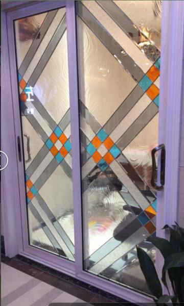 Buy cheap Decorative Front Door Glass Inserts With Color Glass Door Leaded Glass Factory 15 Years Of Production Experience from wholesalers