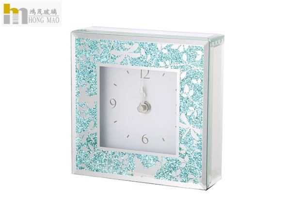Buy cheap Counter Top Square Mirror Clock , Personalized Glass Clock Any Color Available from wholesalers
