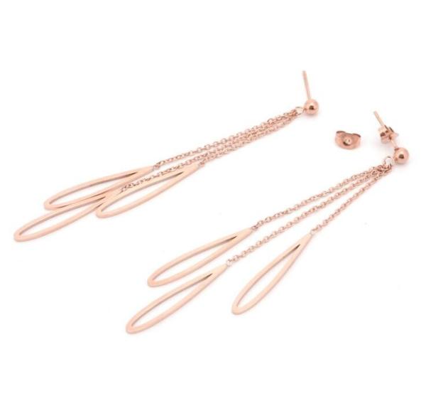 Buy cheap Water Droplets Dangle Earring, Rose Gold Stainless Steel Fashion Jewelry for Women from wholesalers