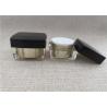 Buy cheap Anti Bacterial Acrylic Jars For Cosmetics Black / Gold Color Square Shape from wholesalers