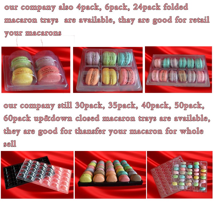 Customize design OEM macarons cakes chocolates plastic blister thermoforming vacuum clamshell packaging