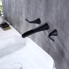 Buy cheap Brass 8In Widespread 2 Handle Bathroom Faucet In Matte Black Gold from wholesalers
