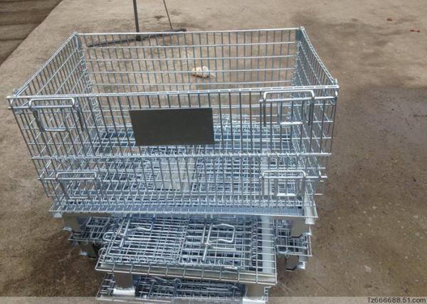 Buy cheap Foldable Powder Coated Wire Mesh Container 4 Door H840mm from wholesalers